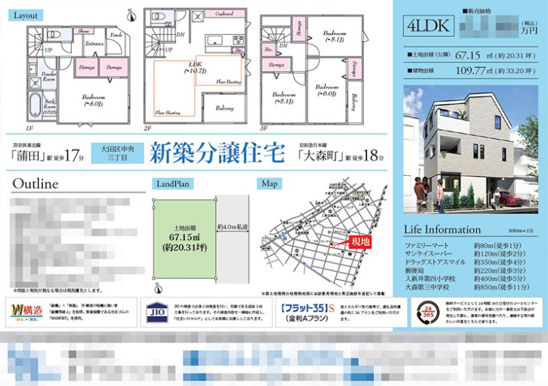 新築分譲住宅 マイソク（東京都大田区）