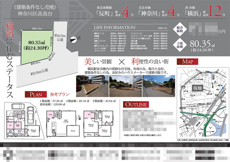 土地 マイソク（神奈川県横浜市神奈川区）