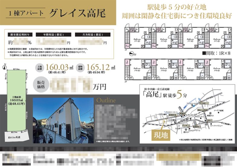 投資用1棟アパート マイソク（東京都八王子市）