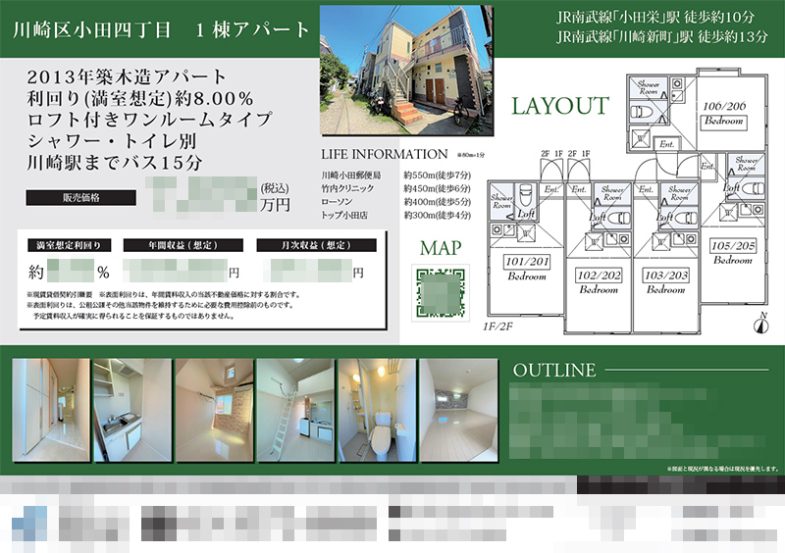 投資用1棟アパート マイソク（神奈川県川崎市川崎区）