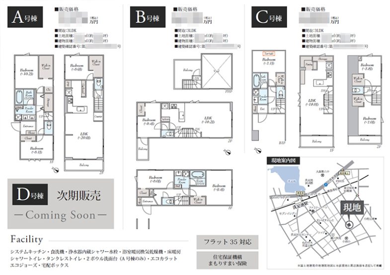 新築一戸建（建売3棟） マイソク（東京都大田区）