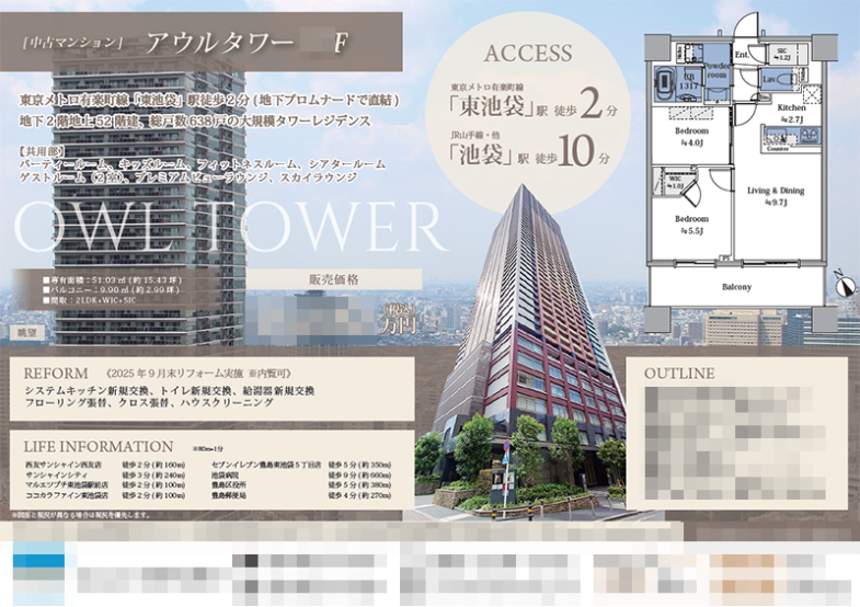 中古マンション マイソク（東京都豊島区）