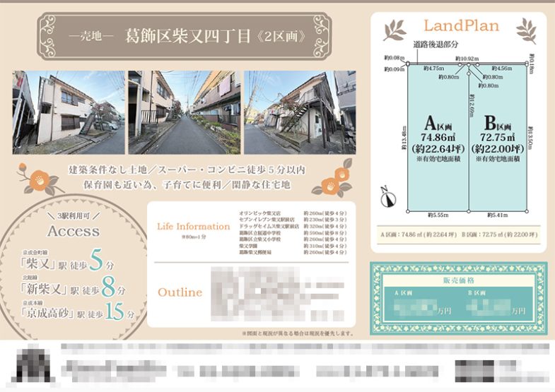 土地 マイソク（東京都葛飾区）