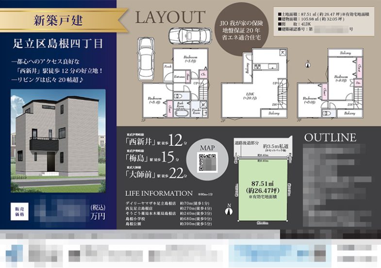 新築一戸建（建売1棟） マイソク（東京都足立区）