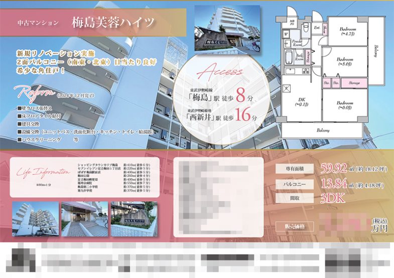 中古マンション マイソク（東京都足立区）