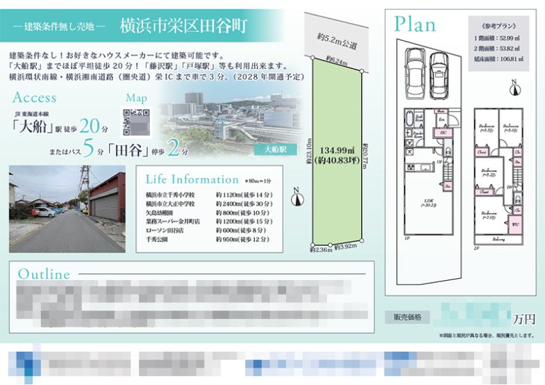 土地 マイソク（神奈川県横浜市栄区）