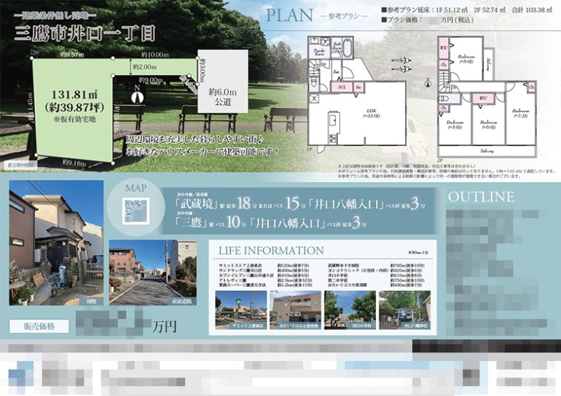 土地 マイソク（東京都三鷹市）