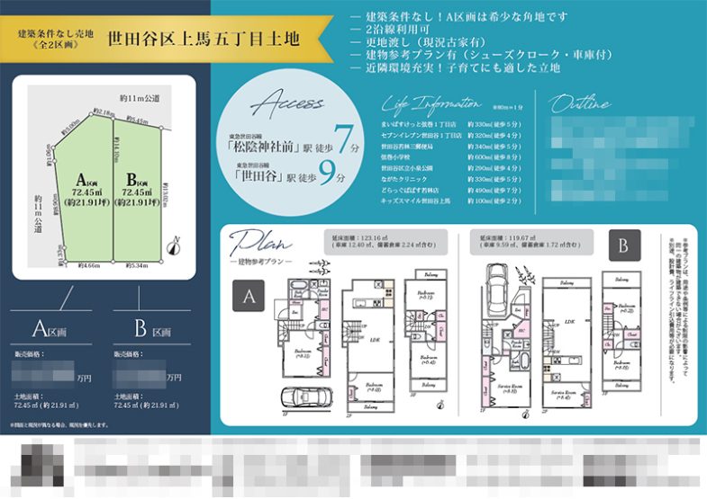 土地 マイソク（東京都世田谷区）