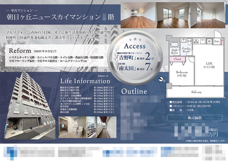 中古マンション マイソク（神奈川県横浜市南区）