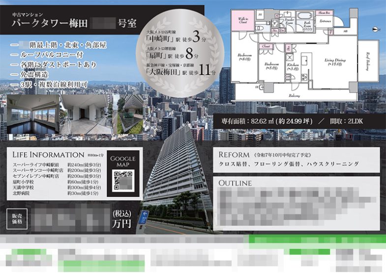 中古マンション マイソク（大阪府大阪市北区）