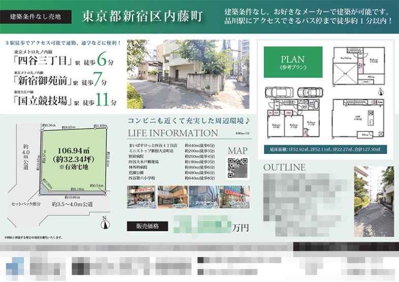 土地 マイソク（東京都新宿区）