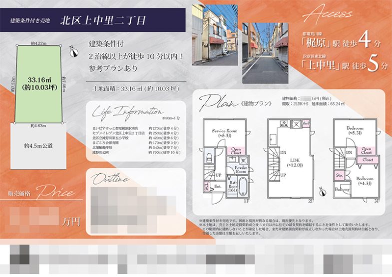 土地 マイソク（東京都北区）