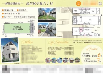 新築一戸建（建売1棟） マイソク（東京都品川区）